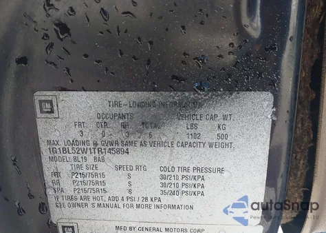 1996 Chevrolet Caprice Classic from USA, damaged, VIN 1G1BL52W1TR145894